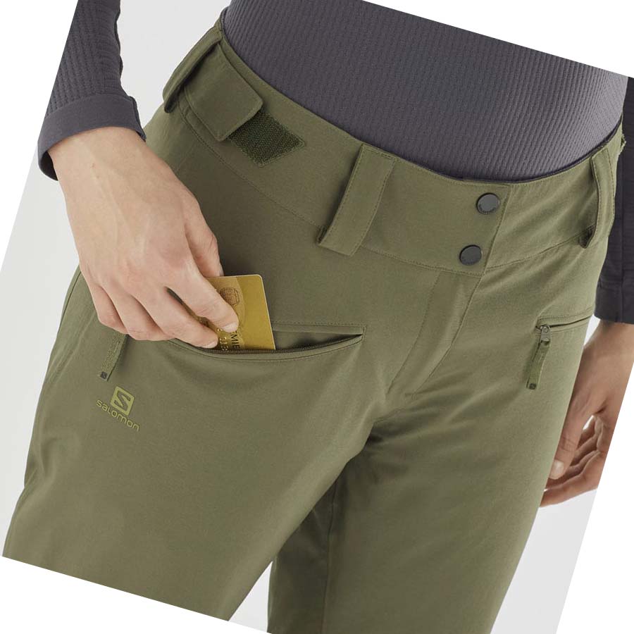 Pantalones De Esquí Salomon EDGE Mujer Verde Oliva | MX 2323QMA